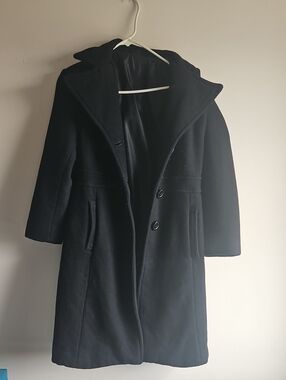 Classic Black Women's Wool Coat - Timeless Winter Jacket